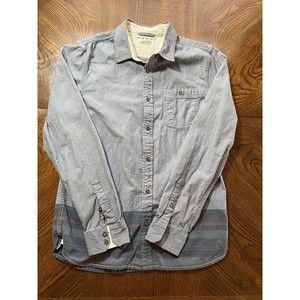 Vans Off The Wall Shirt Adult Medium Long Sleeve Skate Button Up Gray Mens